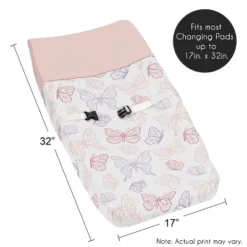 Sweet Jojo Designs Girl Changing Pad Cover Butterfly Pink Purple White -Smart Baby Decor GUEST 65b0552e 8886 485f 89fb 1fd4f6de99c9