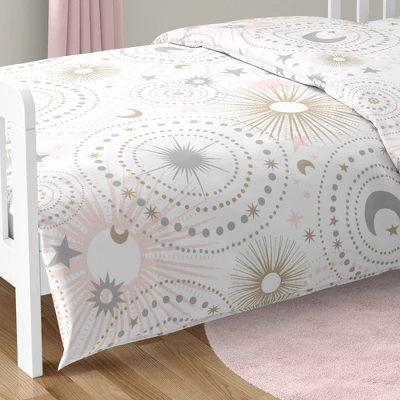 Sweet Jojo Designs Girl Toddler Bedding Set Celestial Pink Gold And Grey 5pc 7 Sweet Jojo Designs Girl Toddler Bedding Set Celestial Pink Gold And Grey 5pc - Image 5