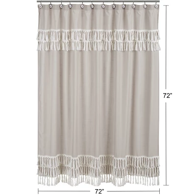 Sweet Jojo Designs Shower Curtain 72in.x72in. Botanical Leaf Linen Beige Off White 6 Sweet Jojo Designs Shower Curtain 72in.x72in. Botanical Leaf Linen Beige Off White - Image 4