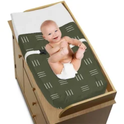 Sweet Jojo Designs Boy Or Girl Gender Neutral Unisex Changing Pad Cover Jungle Animals Green And White