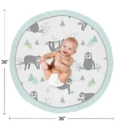Sweet Jojo Designs Boy, Girl, Unisex/Gender Neutral Baby Tummy Time Playmat Sloth Blue, Grey And Green -Smart Baby Decor GUEST 6aea1240 25ec 4c56 94d5 6042cace4cd1