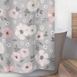 Sweet Jojo Designs Shower Curtain 72in.x72in. Watercolor Floral Grey Pink 7 Sweet Jojo Designs Shower Curtain 72in.x72in. Watercolor Floral Grey Pink -Smart Baby Decor GUEST 6c1657ee 58ba 43e2 a4c7 c4f4f46c47a7