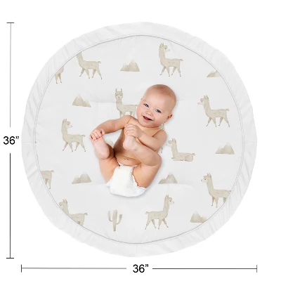 Sweet Jojo Designs Boy Or Girl Gender Neutral Unisex Baby Tummy Time Playmat Boho Llama Taupe And White 5 Sweet Jojo Designs Boy Or Girl Gender Neutral Unisex Baby Tummy Time Playmat Boho Llama Taupe And White - Image 3