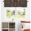 Sweet Jojo Designs Girl Window Valance Treatment 54in. Boho Floral Wildflower Black Orange And Blue