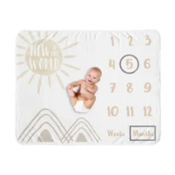 Sweet Jojo Designs Gender Neutral Baby Milestone Blanket Desert Sun Taupe And Ivory -Smart Baby Decor GUEST 77ba9fe8 fc63 4172 89d6 94d996403773