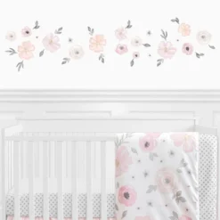 Sweet Jojo Designs Girl Wall Decal Stickers Art Nursery Décor Watercolor Floral Pink And Grey 4pc -Smart Baby Decor GUEST 78ecc0c3 dc38 4dd7 8966 8192ea18c32f