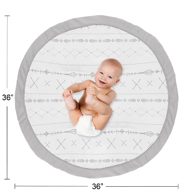 Sweet Jojo Designs Boy Or Girl Gender Neutral Unisex Baby Tummy Time Playmat Woodland Friends Grey And White 5 Sweet Jojo Designs Boy Or Girl Gender Neutral Unisex Baby Tummy Time Playmat Woodland Friends Grey And White - Image 3