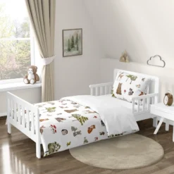 Sweet Jojo Designs Boy Girl Gender Neutral Unisex Toddler Bedding Set Watercolor Woodland Forest Animals Green Brown White 5pc -Smart Baby Decor GUEST 7da1919c 1553 4a8a 9d8f 223aed6621ee