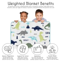 Sweet Jojo Designs Boy Toddler Weighted Blanket 5lbs. For Kids Mod Dinosaur Blue And Green -Smart Baby Decor GUEST 7e1bd205 8915 4b75 8576 6ab6d10304f1