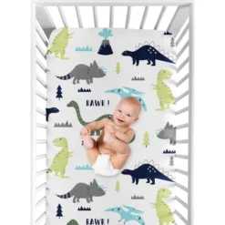 Sweet Jojo Designs Fitted Crib Sheet - Blue & Green Mod Dino 8 Sweet Jojo Designs Fitted Crib Sheet - Blue & Green Mod Dino -Smart Baby Decor GUEST 7e602662 7737 4bed bd41 1ab10ea14f36