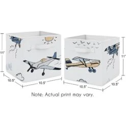 Sweet Jojo Designs Fabric Storage Bins Set Airplane Green And Blue -Smart Baby Decor GUEST 820348e9 972b 4814 b362 b15da0ae6ac5
