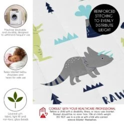 Sweet Jojo Designs Boy Toddler Weighted Blanket 5lbs. For Kids Mod Dinosaur Blue And Green -Smart Baby Decor GUEST 839df52b 0103 40ae ae3b 2cd571d050ff