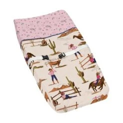 Sweet Jojo Designs Girl Changing Pad Cover Western Cowgirl Pink Brown And Beige -Smart Baby Decor GUEST 8470769d 537c 4111 9709 5881791c99bd