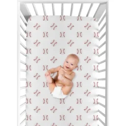 Sweet Jojo Designs Boy Fitted Crib Sheets Set Baseball Patch Red And White 2pc -Smart Baby Decor GUEST 84cadf72 8eaf 44a4 9ebc 9b03dd55b144