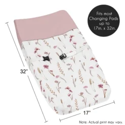 Sweet Jojo Designs Girl Changing Pad Cover Watercolor Floral Garden Rose Pink And Taupe -Smart Baby Decor GUEST 88a4bff6 02ce 4d06 847d 3ee73d5ac6a7