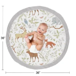 Sweet Jojo Designs Boy Or Girl Gender Neutral Unisex Baby Tummy Time Playmat Woodland Toile Grey Green And Taupe -Smart Baby Decor GUEST 8c7e20b0 141a 4648 9943 59f0da8934f1