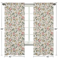Sweet Jojo Designs Girl Window Curtain Panels Drapes 84in. Vintage Floral Pink Green Yellow -Smart Baby Decor GUEST 8d840bda 4515 4738 b30d 74b8e5596646