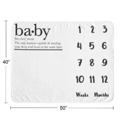 Sweet Jojo Designs Gender Neutral Unisex Baby Milestone Blanket Dictionary Black And White -Smart Baby Decor GUEST 91d58ed8 6516 4e7d 9468 3738ba20b290