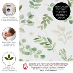 Sweet Jojo Designs Boy Girl Unisex Gender Neutral Toddler Weighted Blanket 5lbs. For Kids Botanical Green And White -Smart Baby Decor GUEST 92f4ac6b b0a5 48ca a47c e574916d3ce8