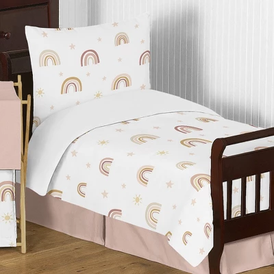 Sweet Jojo Designs Girl Toddler Bedding Set Boho Rainbow Pink Tan And Yellow 5pc 7 Sweet Jojo Designs Girl Toddler Bedding Set Boho Rainbow Pink Tan And Yellow 5pc - Image 5