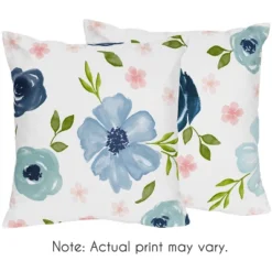 Sweet Jojo Designs Set Of 2 Decorative Accent Kids' Throw Pillows 18in. Watercolor Floral Blue Pink And White 11 Sweet Jojo Designs Set Of 2 Decorative Accent Kids' Throw Pillows 18in. Watercolor Floral Blue Pink And White -Smart Baby Decor GUEST 964eb8d7 ede3 4c59 87e5 06644658c89f