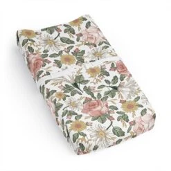Sweet Jojo Designs Girl Changing Pad Sheet Vintage Floral Pink Yellow And Green -Smart Baby Decor GUEST 975f8022 d1cb 46c1 b5df 2b83cb362686