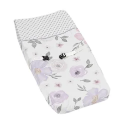 Sweet Jojo Designs Girl Changing Pad Cover Watercolor Floral Collection Lavender Purple And Grey -Smart Baby Decor GUEST 97a218fd 5e50 423f a66e c2f6f911ef13
