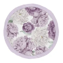 Sweet Jojo Designs Girl Baby Tummy Time Playmat Peony Floral Garden Purple And Ivory -Smart Baby Decor GUEST 97aa8172 e909 410d a152 5d52f8dec5db