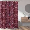 Sweet Jojo Designs Shower Curtain 72in.x72in. Boho Floral Wildflower Red Orange And Blue