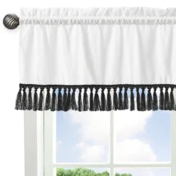 Sweet Jojo Designs Window Valance Treatment 54in. Boho Stitch Black And White -Smart Baby Decor GUEST 9c959178 e49d 44e9 b2f2 6fea970c9aa0