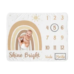 Sweet Jojo Designs Gender Neutral Baby Milestone Blanket Boho Rainbow Tan Yellow And White -Smart Baby Decor GUEST a0823a54 8acb 4925 a9db 36db223fd796