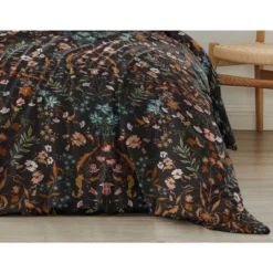 Sweet Jojo Designs Girl Full/Queen Comforter Bedding Set Boho Floral Wildflower Black Orange Green Blue 3pc -Smart Baby Decor GUEST a7a7ead4 a905 4d92 afe7 5efc8940200c