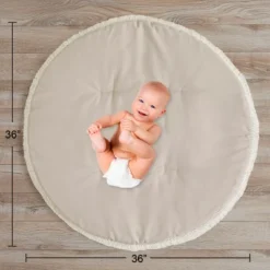 Sweet Jojo Designs Boy Girl Gender Neutral Unisex Baby Tummy Time Playmat Boho Fringe Taupe Linen Collection -Smart Baby Decor GUEST aa7ccb81 cdfd 4d06 8c97 f65765a6405d