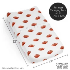 Sweet Jojo Designs Boy Changing Pad Sheet Football Brown And White -Smart Baby Decor GUEST aa849ac1 87f8 481b a999 21f774b54f6e
