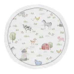 Sweet Jojo Designs Boy Or Girl Gender Neutral Unisex Baby Tummy Time Playmat Farm Animals -Smart Baby Decor GUEST abd5ed0e ae62 4274 8aa1 11957c09c055