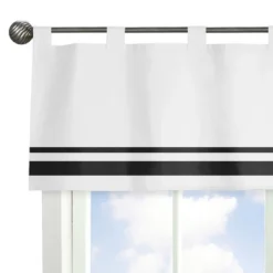 Sweet Jojo Designs Window Valance Treatment 54in. Hotel White And Black -Smart Baby Decor GUEST ac89c7a5 a888 4d25 8c27 cb3df8c86974