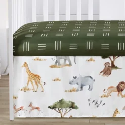 Sweet Jojo Designs Girl Baby Crib Bedding Set - Jungle Animals Collection 4pc -Smart Baby Decor GUEST acb2d02a 95ca 4f30 87b8 e3e1100445b8