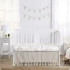 Sweet Jojo Designs Boy Or Girl Gender Neutral Unisex Baby Crib Bed Skirt Botanical Leaf Linen Taupe