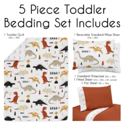 Sweet Jojo Designs Gender Neutral Unisex Toddler Bedding Set Mod Dinosaur Black Tan And Orange 5 Pc -Smart Baby Decor GUEST ae46f59a 993e 4757 8be7 5a34a6bb3cb7