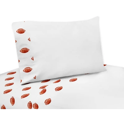 Sweet Jojo Designs Boy Toddler Bedding Set Football Green Brown And Red 5pc 5 Sweet Jojo Designs Boy Toddler Bedding Set Football Green Brown And Red 5pc - Image 3