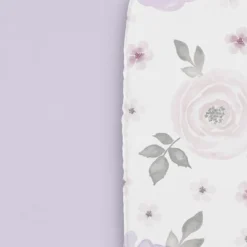 Sweet Jojo Designs Girl Baby Bassinet Fitted Sheets Set Watercolor Floral Purple Pink And Grey 2pc -Smart Baby Decor GUEST b31ba7f6 69bd 47c3 a9d1 a4be4d836e58