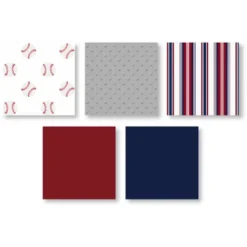 Sweet Jojo Designs Boy Full/Queen Comforter Bedding Set Baseball Patch Red White And Blue 3pc. -Smart Baby Decor GUEST b44d1061 c828 4984 8135 d07133e4ca46