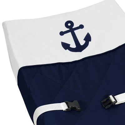 Sweet Jojo Designs Anchors Away Changing Pad Cover - Blue 4 Sweet Jojo Designs Anchors Away Changing Pad Cover - Blue - Image 2