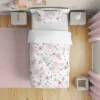 Sweet Jojo Designs Girl Toddler Bedding Set Watercolor Floral Pink And Grey 5pc.