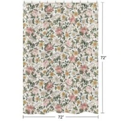 Sweet Jojo Designs Shower Curtain 72in.x72in. Vintage Floral Pink Green Yellow White -Smart Baby Decor GUEST bd68b412 d4c1 4e16 bcae 1ad8c75ca1da
