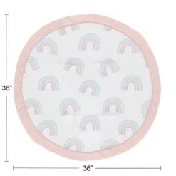 Sweet Jojo Designs Girl Baby Tummy Time Playmat Rainbow Blue, Purple And Pink -Smart Baby Decor GUEST c13f01cd dcc2 49d6 81ab 43679d9d0cdd