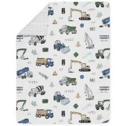 Sweet Jojo Designs Boy Toddler Bedding Set Construction Truck Green Blue And Grey 5pc. -Smart Baby Decor GUEST c1f42948 1712 4dcc 9f74 60542312c047