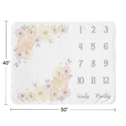 Sweet Jojo Designs Girl Baby Milestone Blanket Watercolor Floral Yellow And Pink 10 Sweet Jojo Designs Girl Baby Milestone Blanket Watercolor Floral Yellow And Pink -Smart Baby Decor GUEST c66ae252 0f6b 4af3 ae4b 272e76555ee4