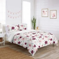 Watercolor Floral Bedding Set Burgundy Wine/Pink - Sweet Jojo Designs -Smart Baby Decor GUEST c7070ef5 b7fb 43cf a6fc dfbfa5d15407