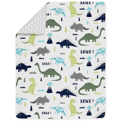 Sweet Jojo Designs Boy Toddler Bedding Set Mod Dinosaur Blue And Green Blue And Green 5pc. 5 Sweet Jojo Designs Boy Toddler Bedding Set Mod Dinosaur Blue And Green Blue And Green 5pc. - Image 3